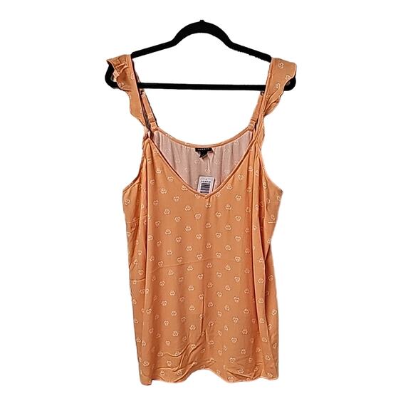 Torrid Washable Crinkle Gauze V-Neck Ruffle Strap Tank Women's Plus Size 1X NWT - Picture 1 of 9